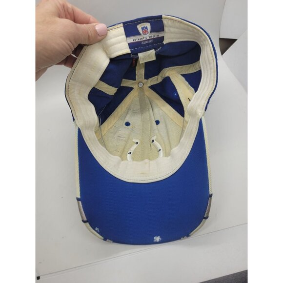 Indianapolis Colts Football NFL Reebok Authentic Sideline Hat Cap Blue elastic - Picture 5 of 6